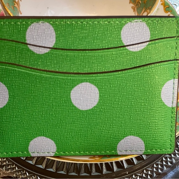 Kate Spade Green Polka Dot Card Holder - Picture 2 of 2